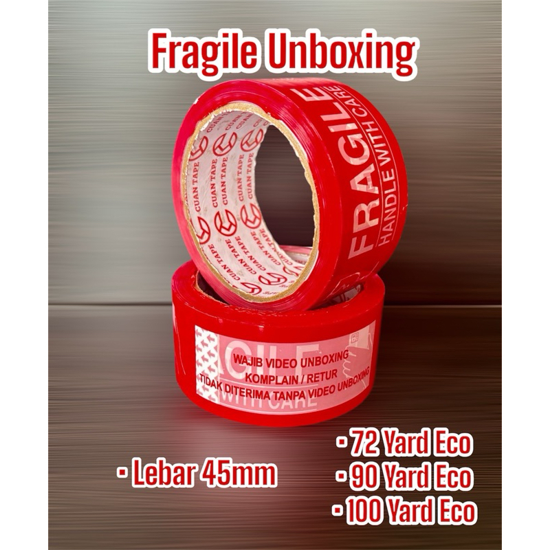 

Lakban Fragile Merah Unboxing 100 yard | Lakban Unboxing 45mm
