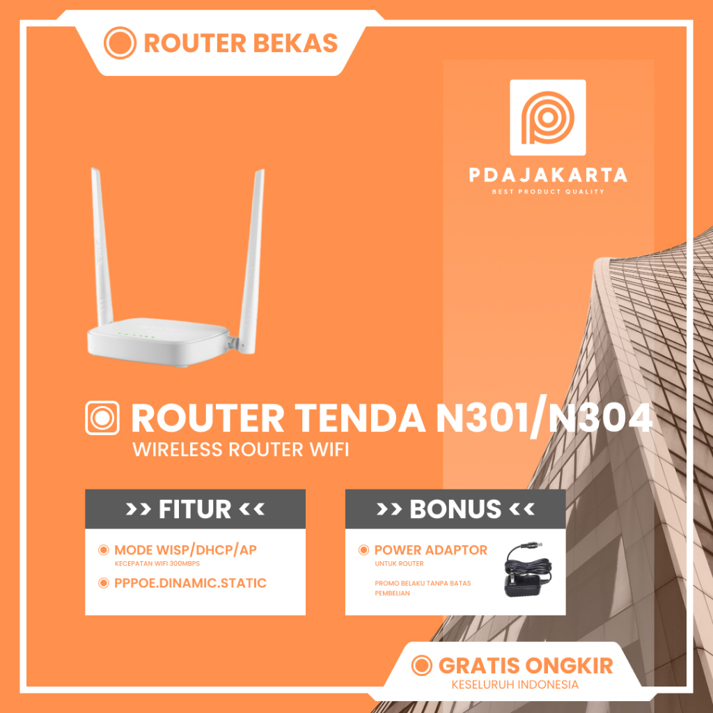 Router Tenda N301 Wireless WiFi Easy Setup Router Bekas Original