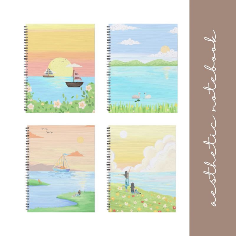 

BEAUTIFUL LAKE - NOTEBOOK BUKU A5 DESAIN LUCU AESTHETIC JILID SPIRAL SOFT COVER