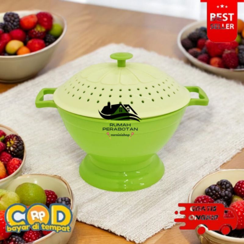 [RP] tempat nasi plastik set tutup wakul baskom TN 1080 GOLDEN SUNKIST
