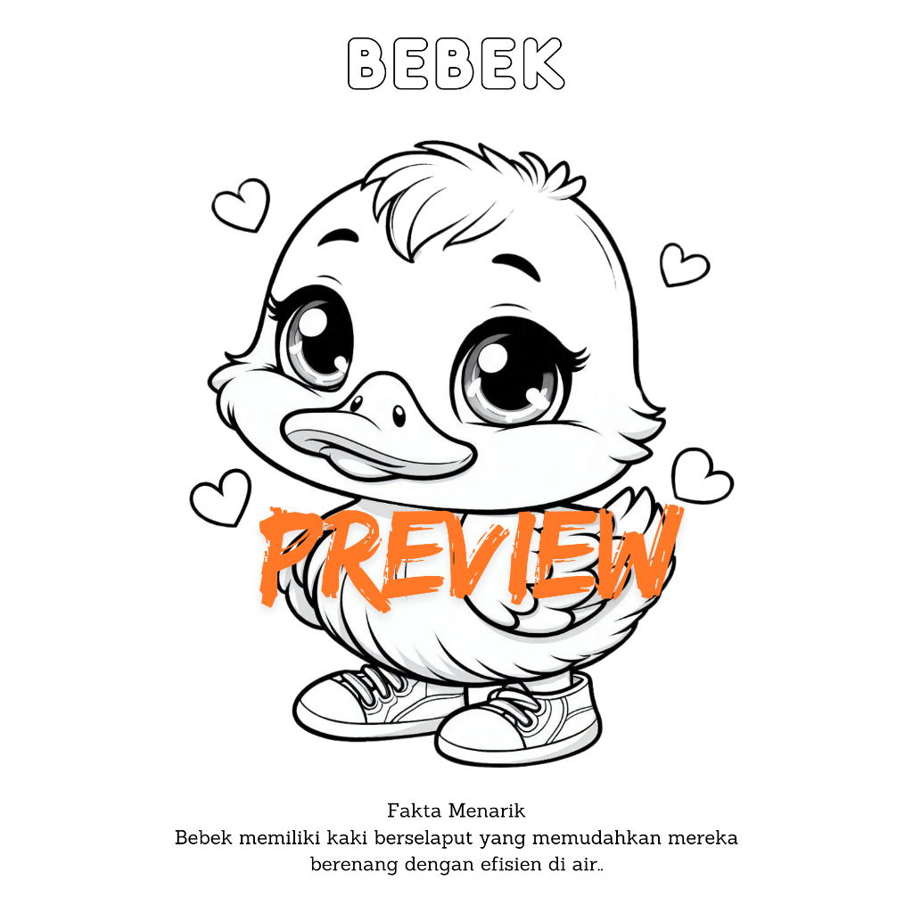 

Kertas Mewarnai Anak Tema Hewan Ternak - Seri Bebek