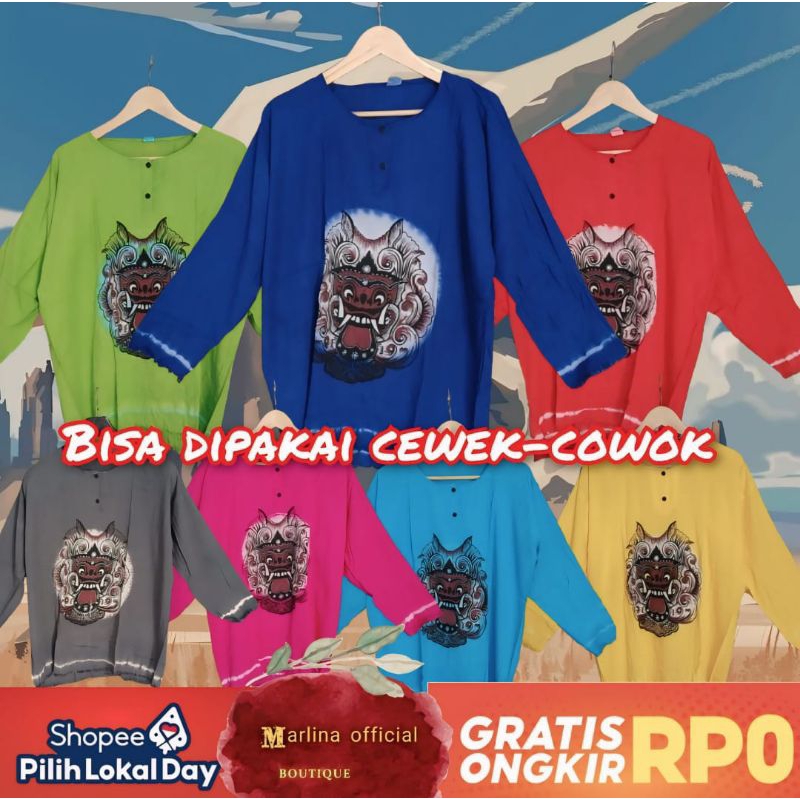 Baju barong polos Lengan panjang Baju barong Bali dewasa Baju barong jumbo Baju bali barong lengan p
