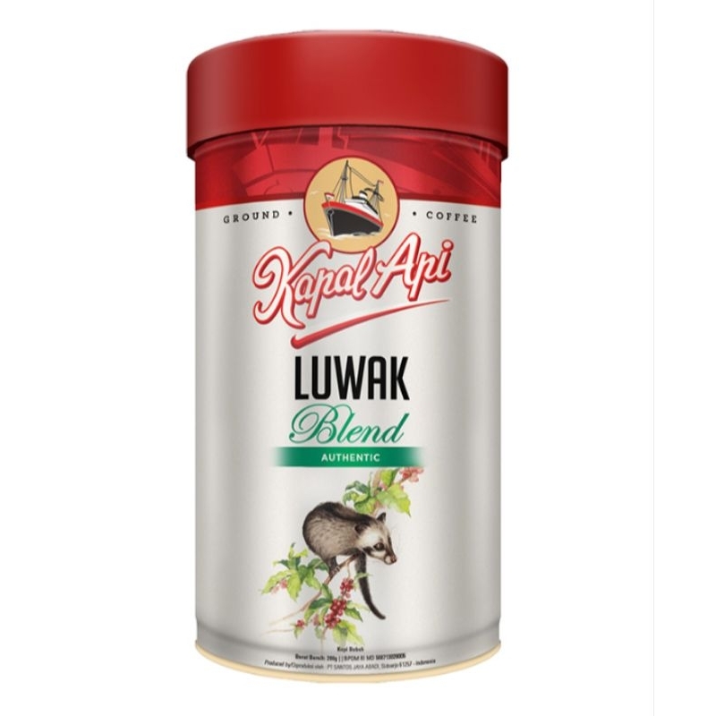 

kapal api luwak blend kopo bubuk kemasan kaleng 200 gram