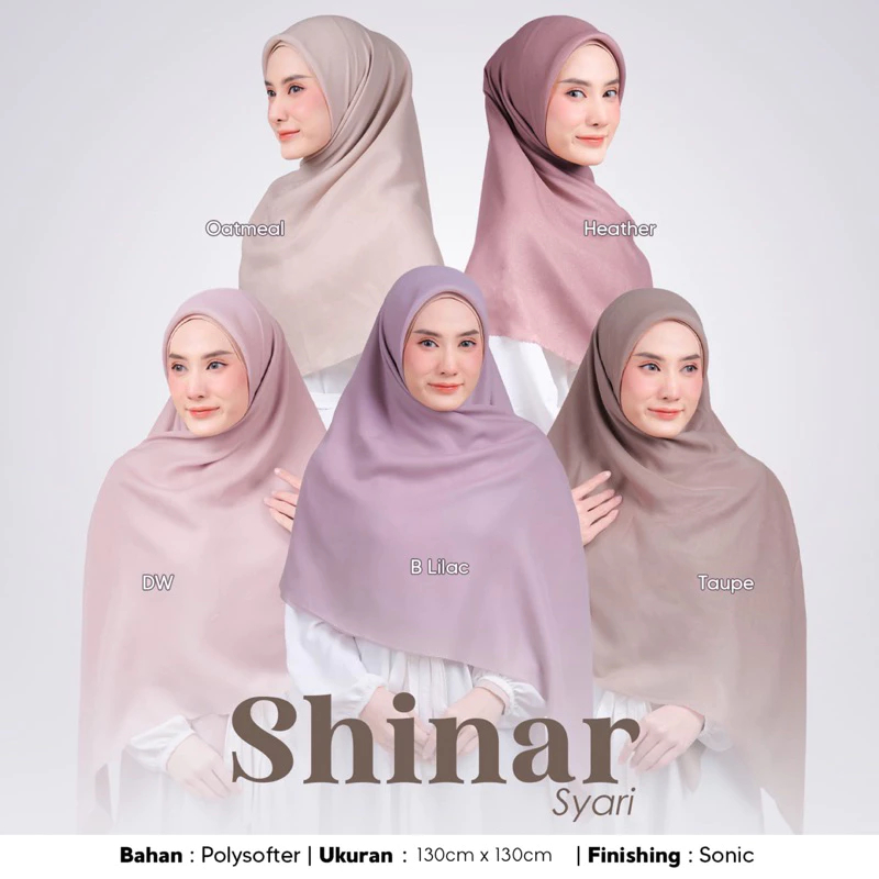 Jilbab Segiempat Sinar Syar’i 130cm X 130cm | Jilbab Pesta Jumbo