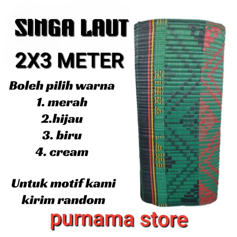 Tikar Plastik Lipat Merk Singa Laut[3X2 meter] Motif Random