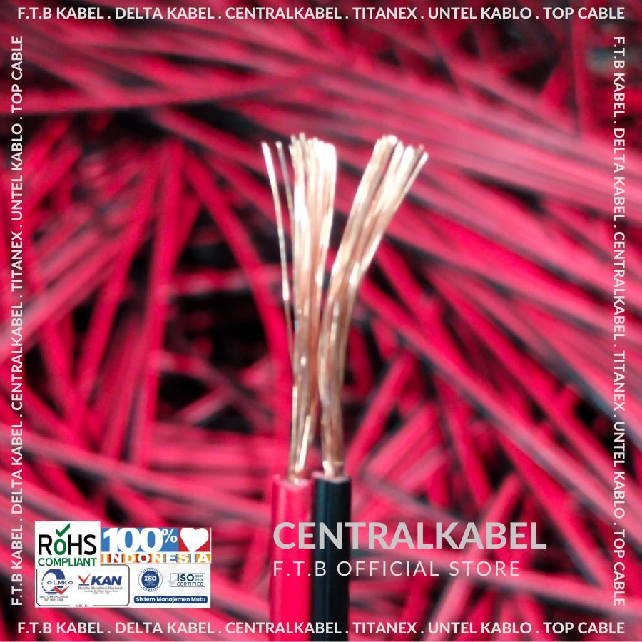 Central Kabel Listrik NYZ 2x0.75 Kabel NYZ 2x0,75 Tembaga NYZ 2x30 Mtr