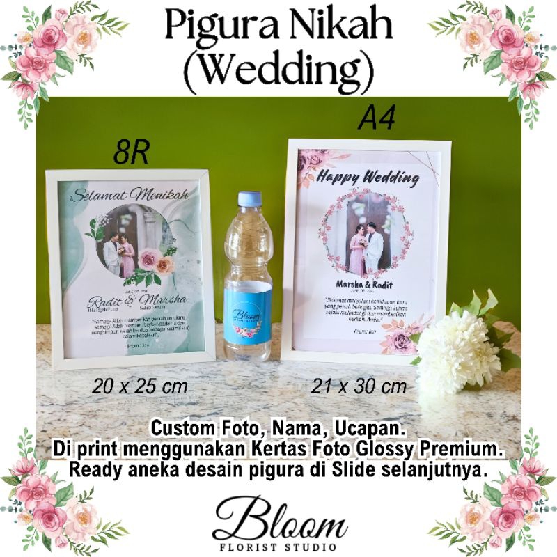 Kado Gift Unik Pigura Ucapan Custom. Ucapan Selamat Menikah / Happy Wedding