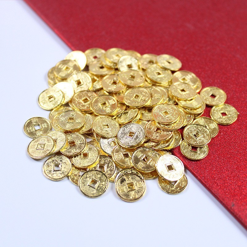 100pcs/Set Uang Koin Kuno China 1cm Koin Keberuntungan Koin Fengshui Koin Cina Koin Imlek