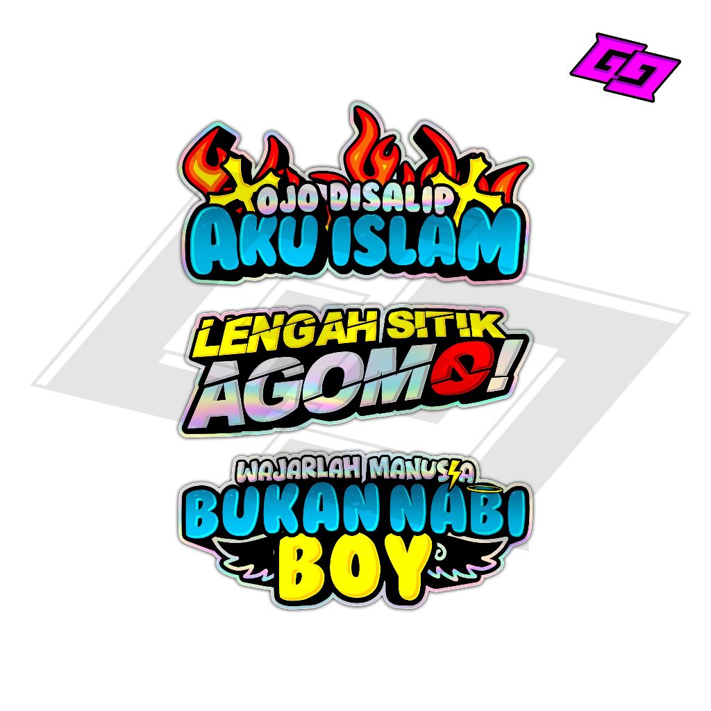 

STIKER PACK HOLOGRAM ISI 3 OJO DISALIP AKU ISLAM LENGAH SITIK AGOMO