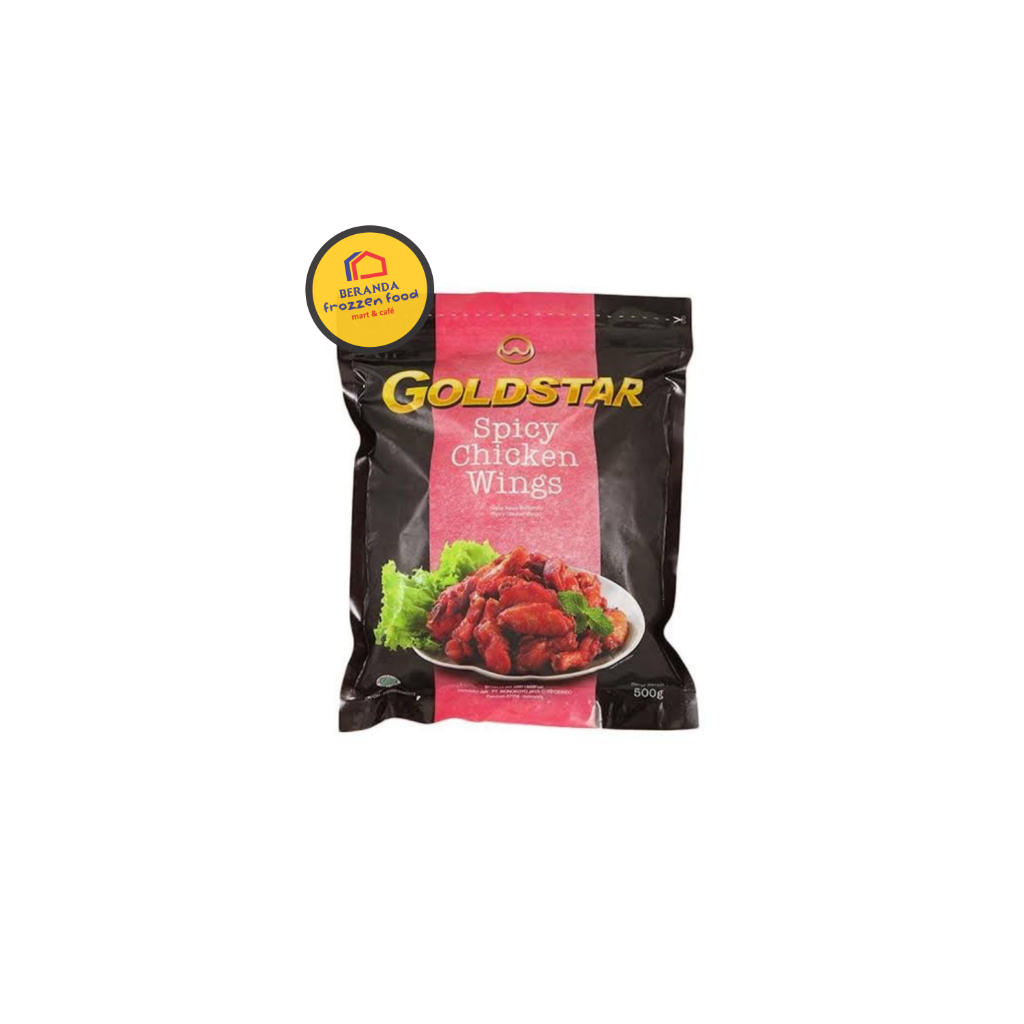 

GOLDSTAR SPICY WING 500GRAM/ MURAH / 100% HALAL / FROZEN FOOD / SOSIS / NAGET / DUMPLING / SIAP SAJI