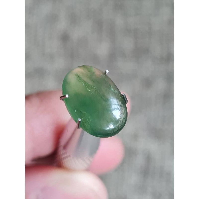 110. Batu Permata Natural Serpentine Green (Giok) plus memo