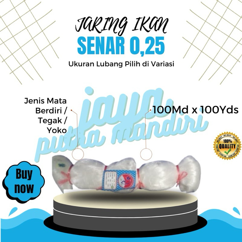 JARING IKAN  SENAR 0.25 - 100X100 YOKO / JARING IKAN NELAYAN