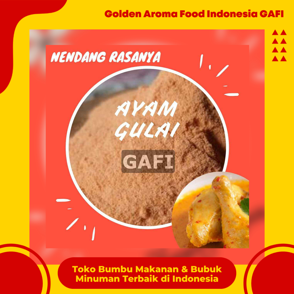 

GAFI Food Bumbu Tabur Rasa Ayam Gulai 1 kg Lezat Enak Halal, Curry Chicken Flavour Seasoning Powder 1Kg