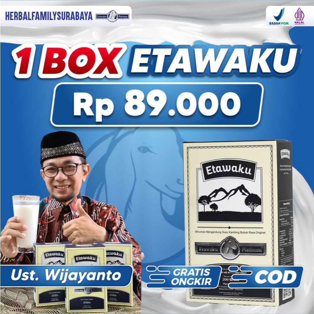 

Etawaku Platinum Susu Kambing Etawa 100% Original Atasi Masalah Pernafasan 1 Box