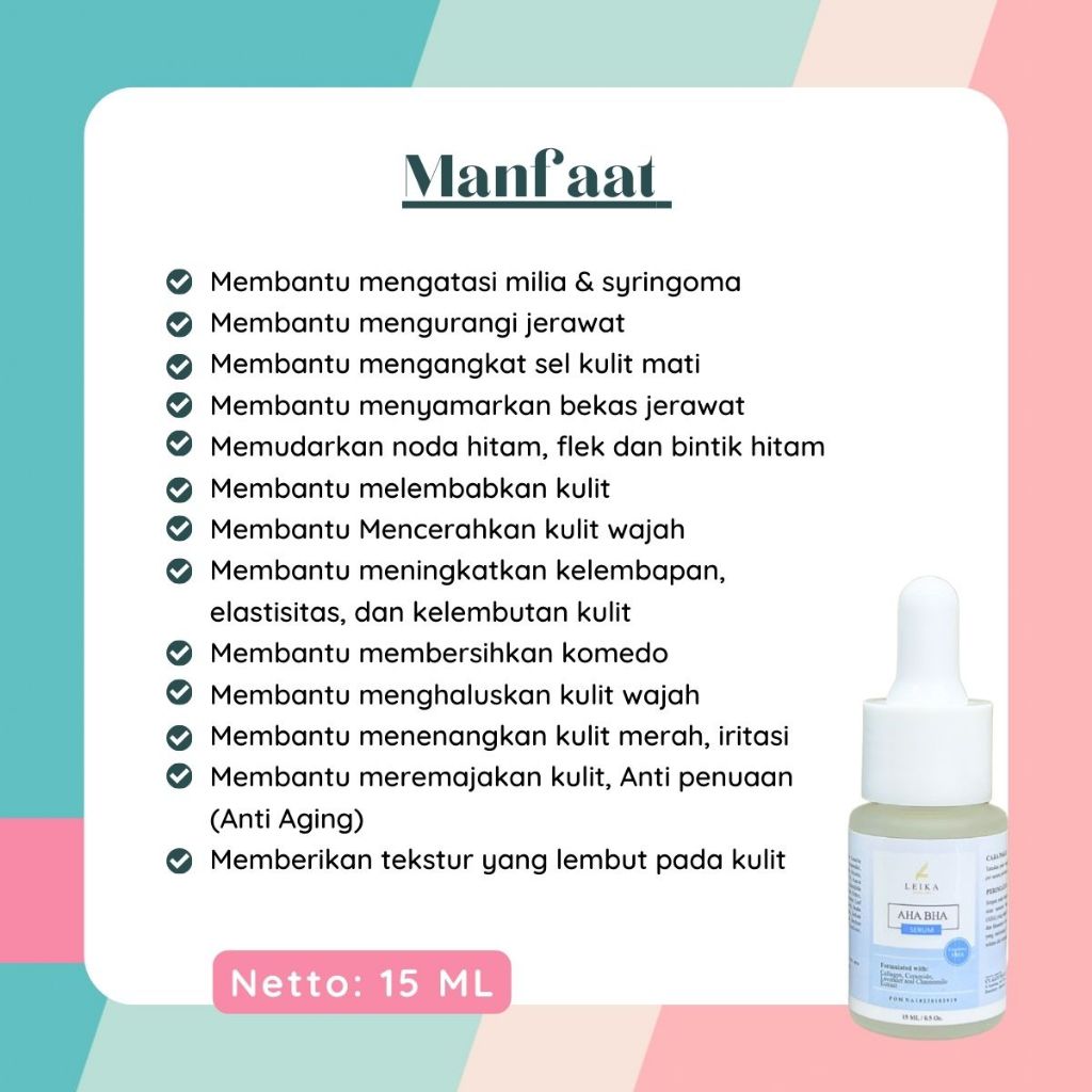 SHVA. PAKET 2 IN 1 SOLUSI MILIA SYRINGOMA AHA BHA Serum & AHA BHA Night Cream BPOM Leika Skincare
