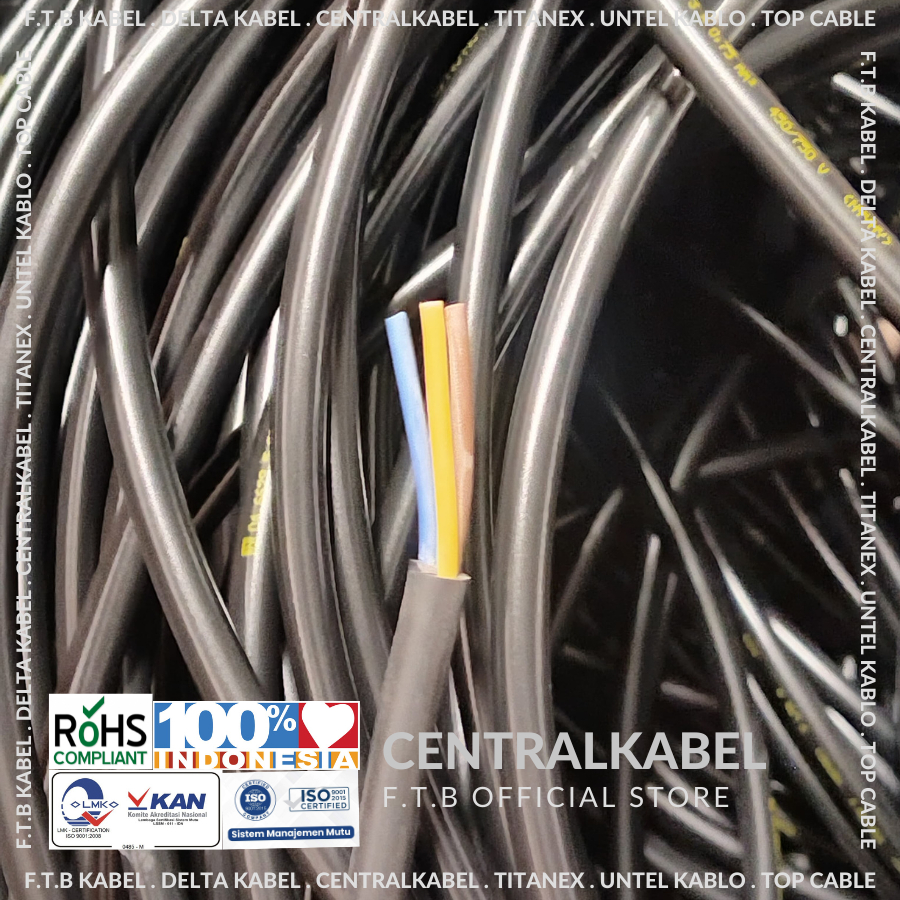 SNI Fleksibel Central Kabel NYYHY 3 x 0,75 3x0,75 3x0.75 3 x 0.75 50M