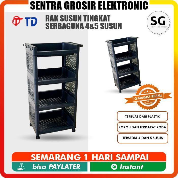 Rak Susun Tingkat Plastik Serbaguna 4 susun/tingkat 5 susun/tingkat