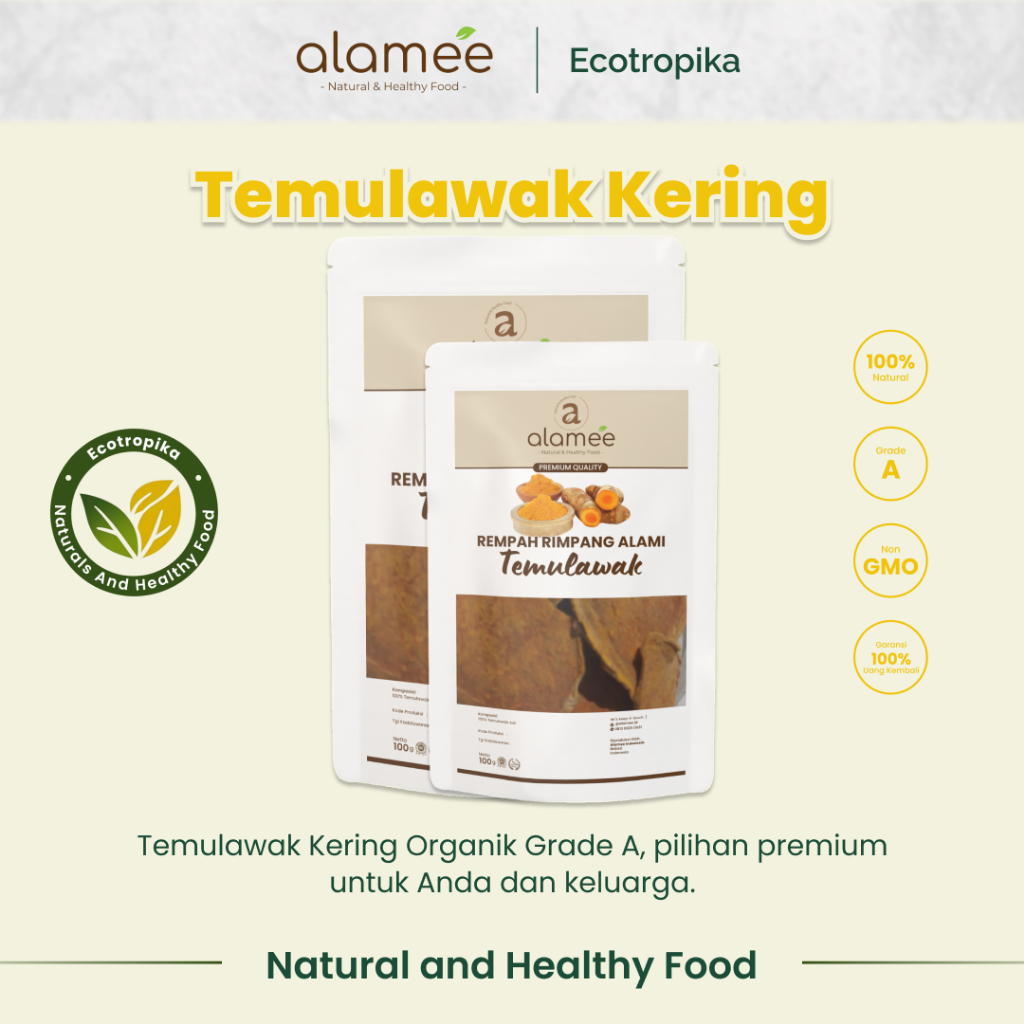 

Temulawak Kering Dried Curcuma Iris Rempah Rimpang Organik Alami Temu Lawak Grade A