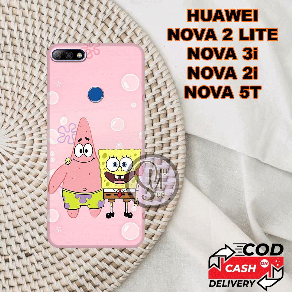 S19 Case Huawei Nova 2 Lite -nova 3i- nova 2i- nova 5t-Motif SPONGEBOB-Casing Lucu-Softcase Keren-Ba