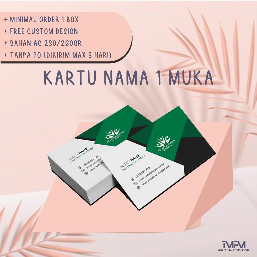 

Kartu Nama 1 sisi PVC