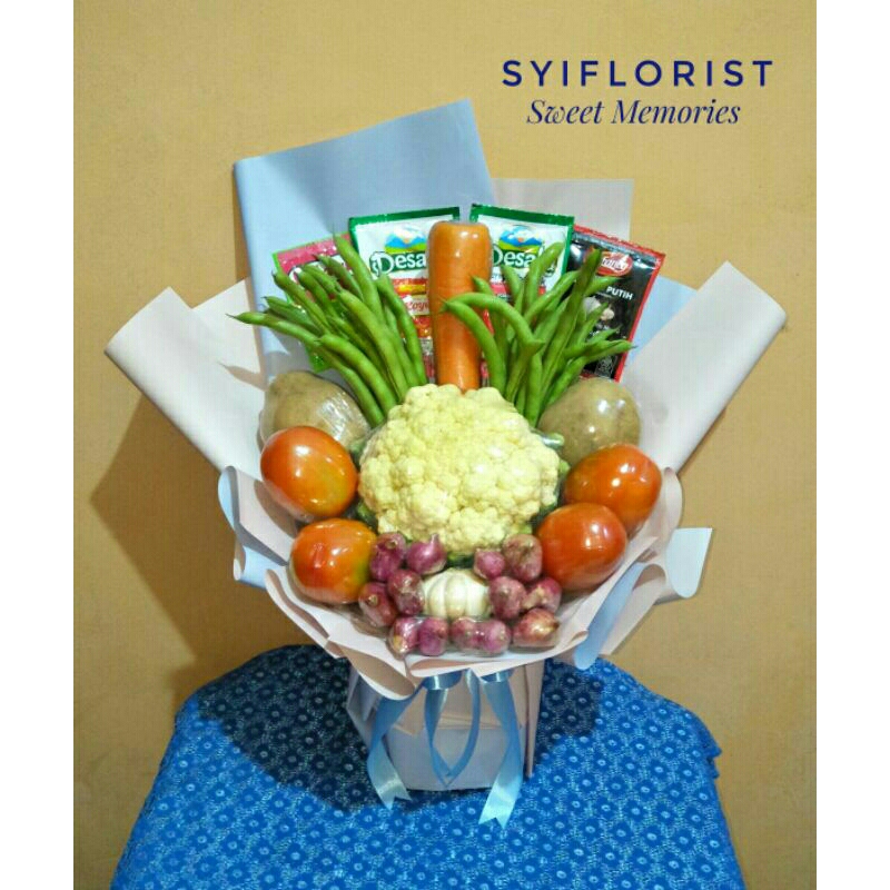 

BUKET SAYUR TAMBAH BUMBU KEMASAN UNTUK HADIAH ULTAH, WISUDA, HARI IBU, HARI GURU, DLL