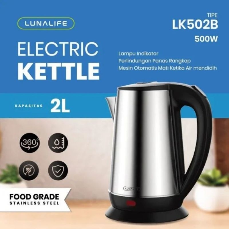 teko listrik 2liter/ teko listrik low watt/ kettle listrik