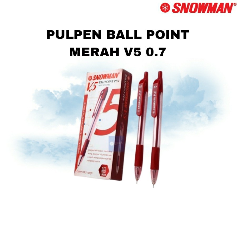 

Pena / Pulpen / Ball Point Snowman Merah V5 0.7