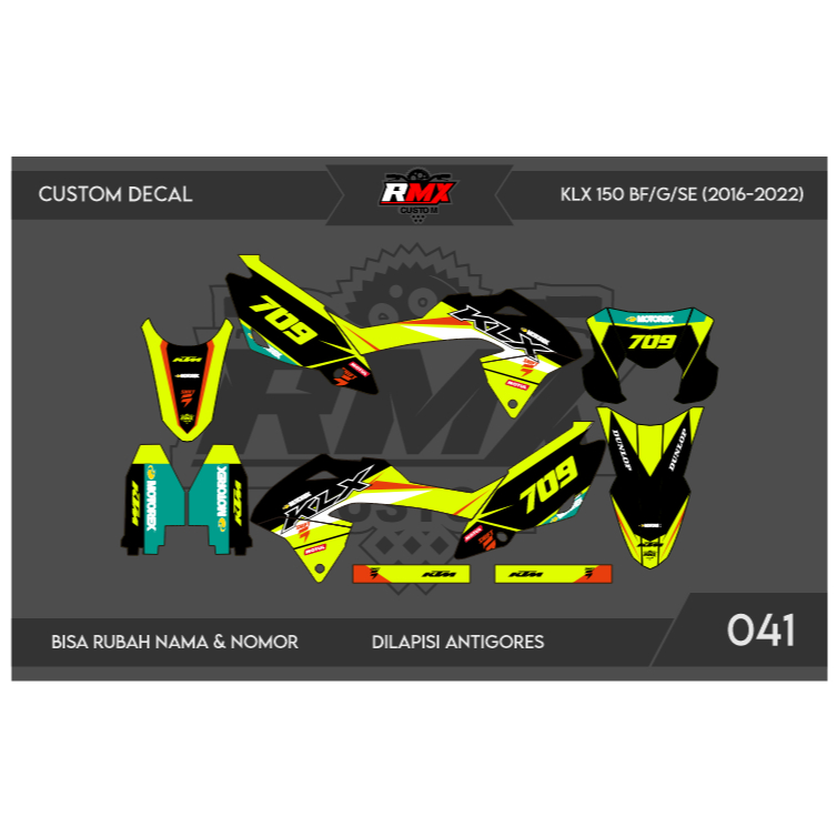 DECAL STICKER KLX BF (041) DEKAL STIKER KLX 150 G/SE/EXTREME/NEW FULLBODY 2016 2017 2018 2019 2020 2