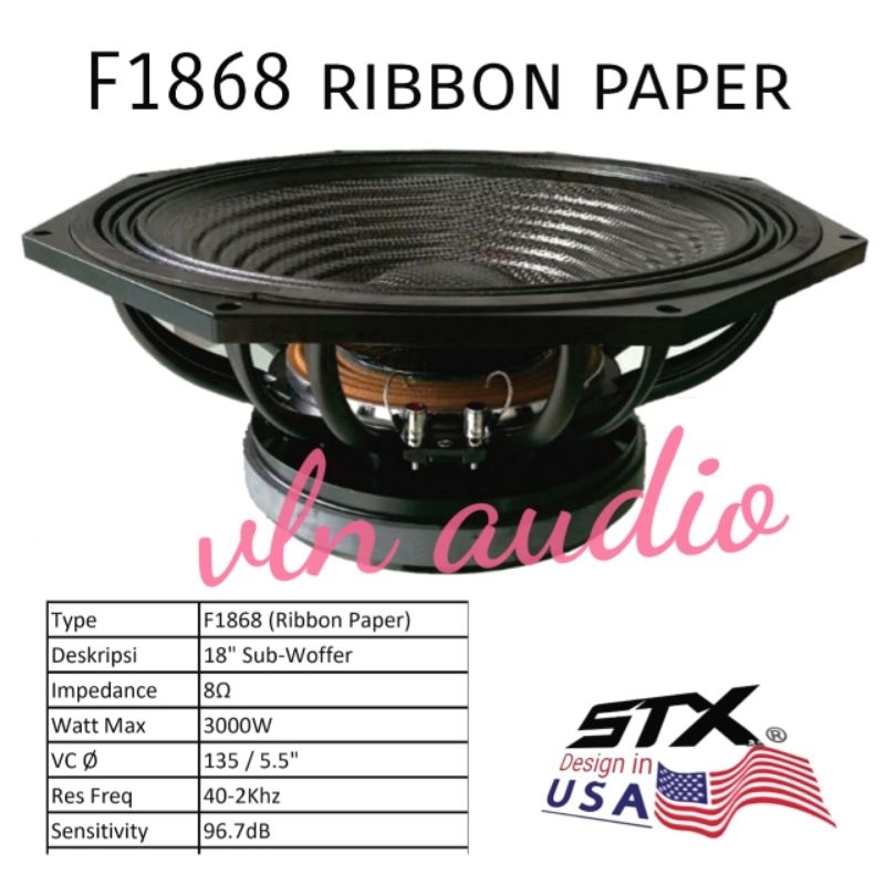 komponen component speaker STX F 1868 18IN ORIGINAL