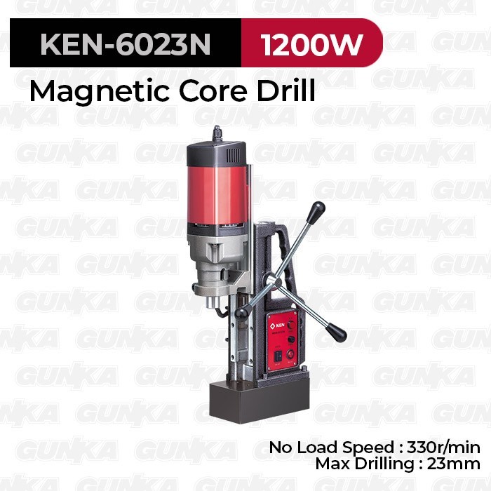 Heavy-Duty Magnetic Core Drill (23mm Mt2 1200W) KEN-6023N Mesin Bor Duduk Magnet Presisi Listrik Dur