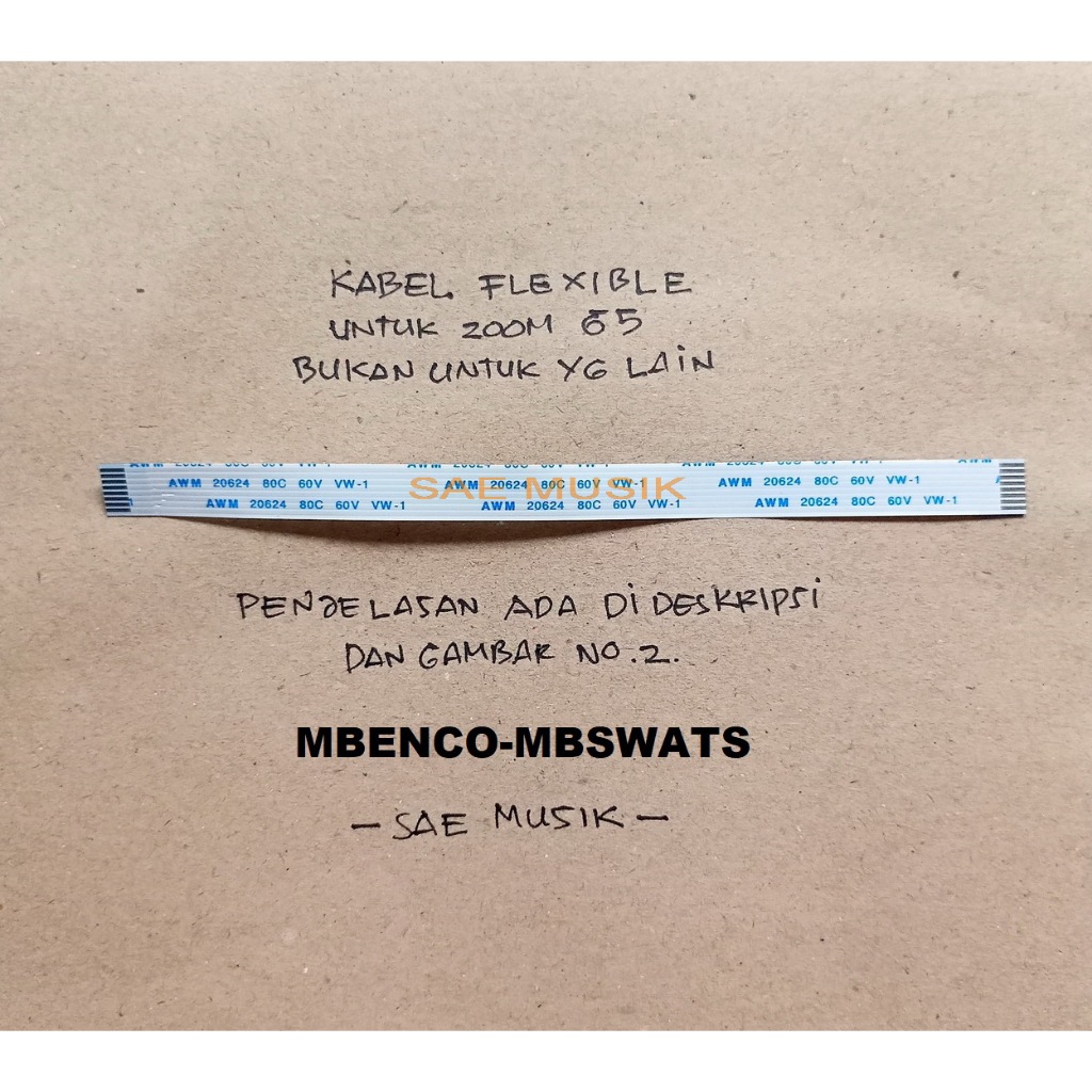 Kabel flexibel flexible efek gitar zoom G5 kade  MBENCO-MBSWATS