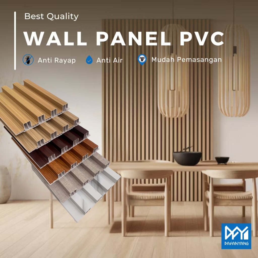 Golden [3METER x 16 CM] Wood Wall Panel WPC GW-FA Best Quality Kisi Kisi Kayu WPC Wall Panel