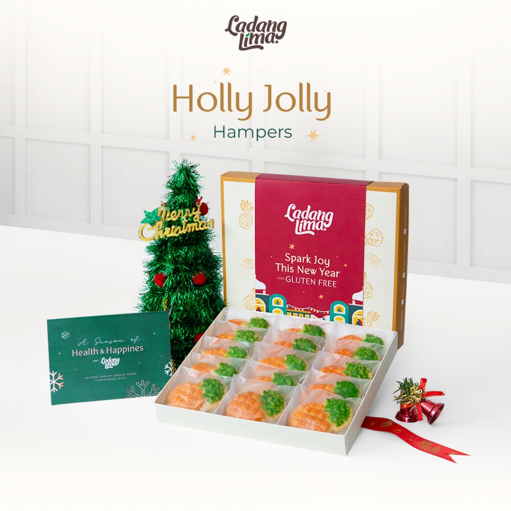 

Hampers Holly Jolly - Pineapple Tart - Bingkisan Parsel Nastar Premium Parcel Natal Ladang Lima