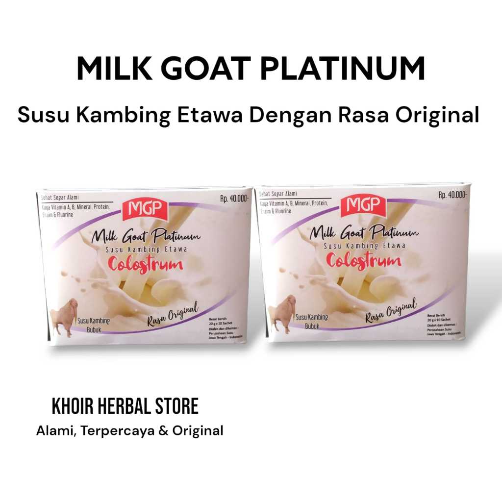 

Susu Kambing Etawa Platinum || Susu Membantu Memperkuat Tulang Persendian || Susu Rendah Gula, Rendah Lemak Manis Tanpa Gula 2 Box Isi 400gr