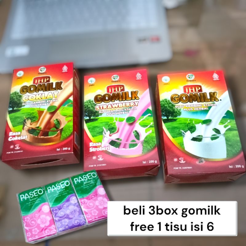 

paket hemat gomilk susu etawa 3box free tisu