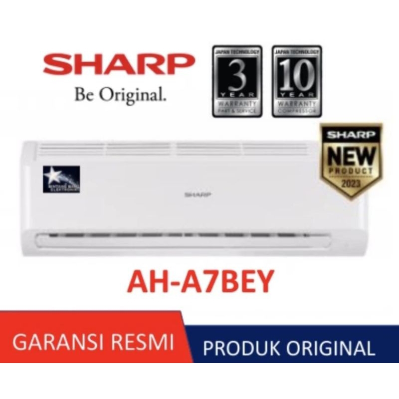 Sharp ac a7bey 3/4 pk garuda wing air flow watt fit super jet mode copper evaporator condenser coand