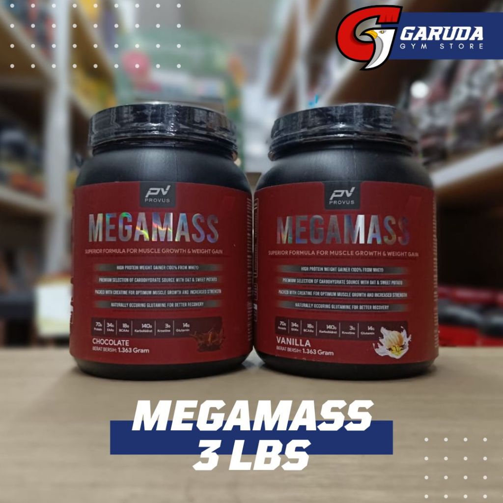 PROVUS MEGA MASS Megamass Gainer 3 lbs 3lb SUSU PENAMBAH BERAT BADAN GYM PEMULA