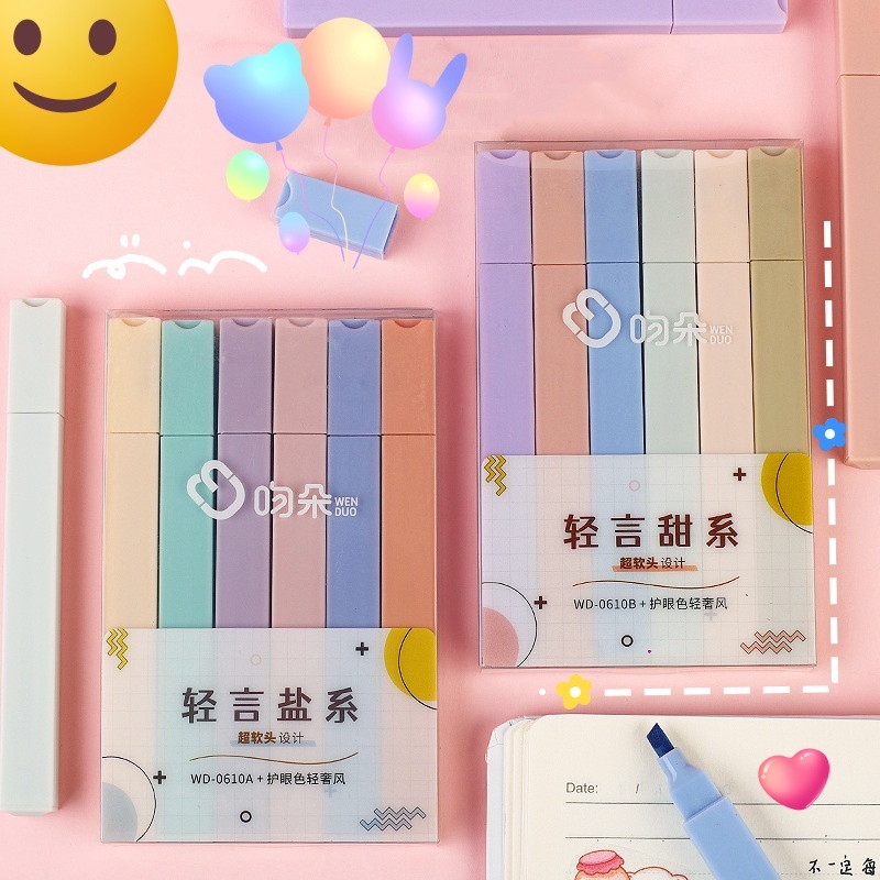 Stabilo Pastel 1 Set Stabilo Highlighter Multicolor Stabilo siswa 6PCS/SET Warna Pastel 6 Warna Lucu