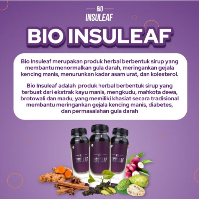 

2 botol bio INSULEAF isi 250 ml