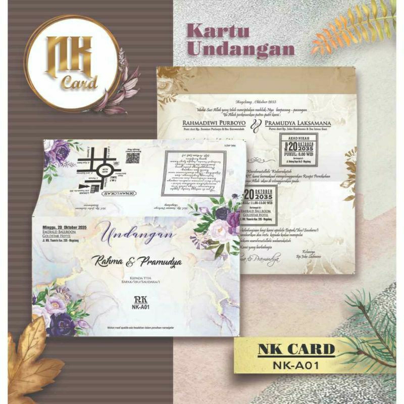 NK-A01 undangan pernikahan murah dan unik