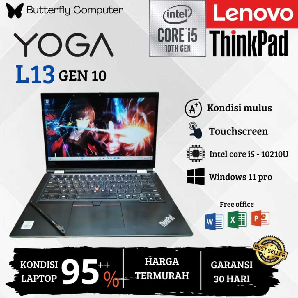 Laptop Lenovo ThinkPad L13 Yoga Core i5 Gen 10 | 16GB | 1TB | Mulus