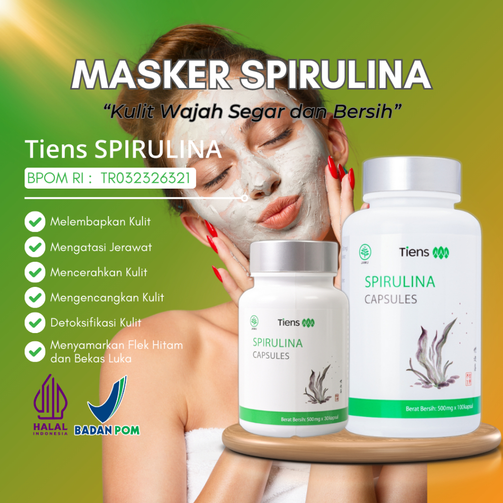 TIENS MASKER SPIRULINA KAPSUL ORIGINAL OBAT JERAWAT AMPUH HALAL BPOM | BISA COD