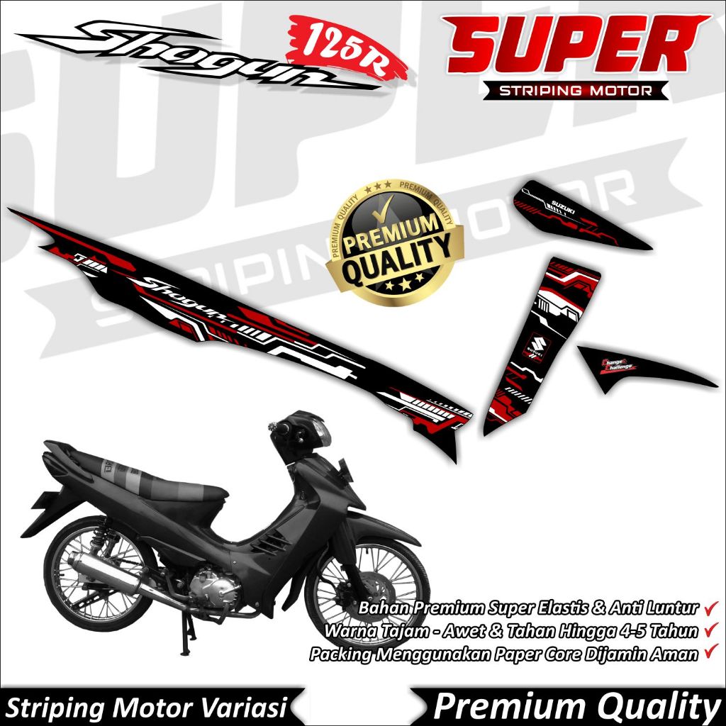 Stiker Shogun 125r Anti Luntur keren Striping Shogun 125r Injeksi Striping Suzuki Shogun 125r Hitech