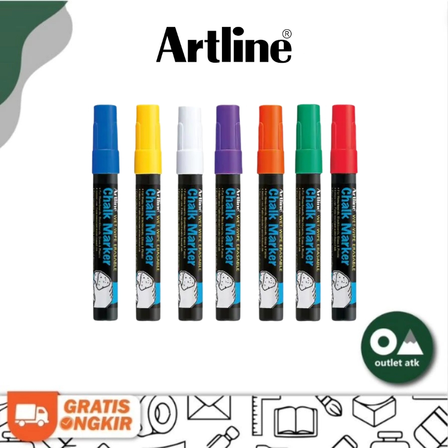 

Artline Chalk Marker Colors - Spidol Kapur Kaca Non Permanent