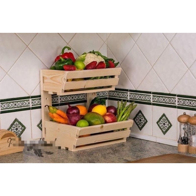 Rak buah/Rak serbaguna/Rak kayu aesthetic
