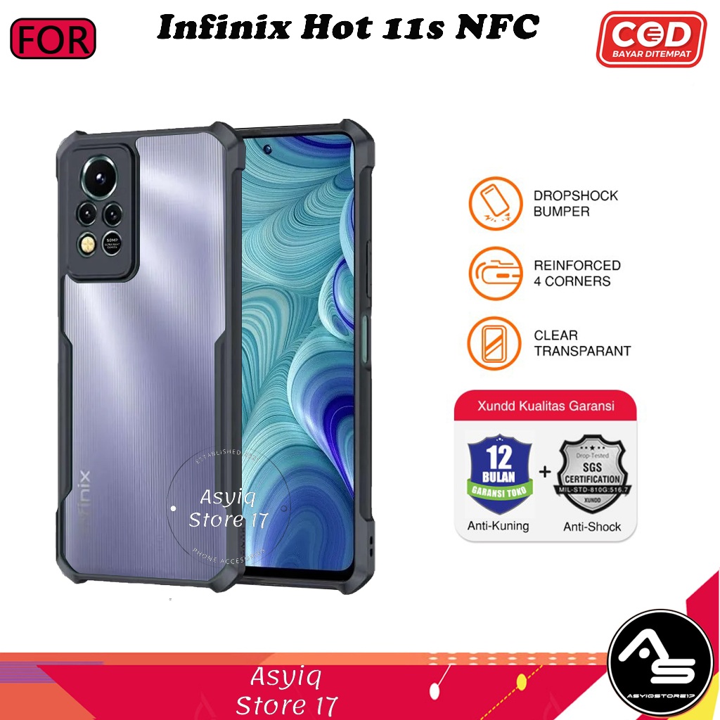Promo Case Infinix Hot 11s NFC Hard Case Sockproof Tranparan Casing