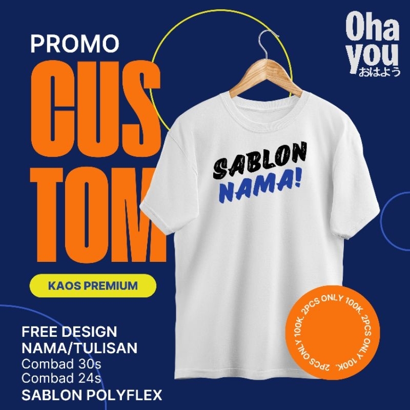 KAOS SABLON CUSTOM NAMA / KAOS CUSTOM TULISAN / KAOS CUSTOM NAMA / BAJU CUSTOM SABLON / CUSTOM SABLO