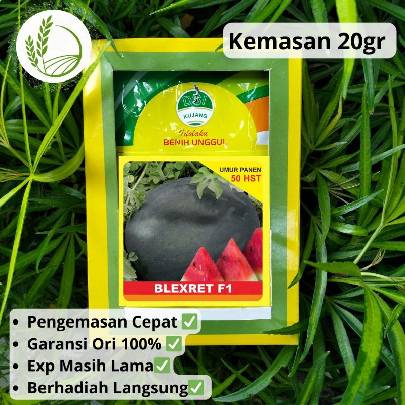 BENIH SEMANGKA BULAT KULIT GELAP BLEXRET F1 CAP KUJANG KEMASAN 20gr