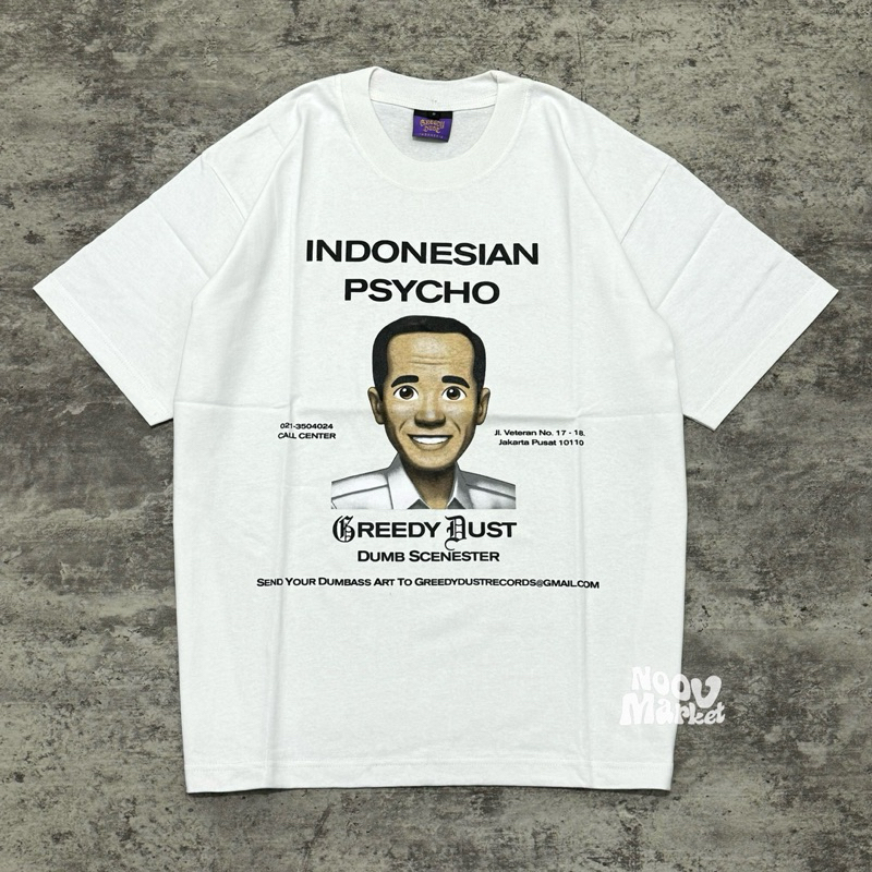 Greedy Dust - Indonesia Psycho Tshirt - White | Official Merchandise