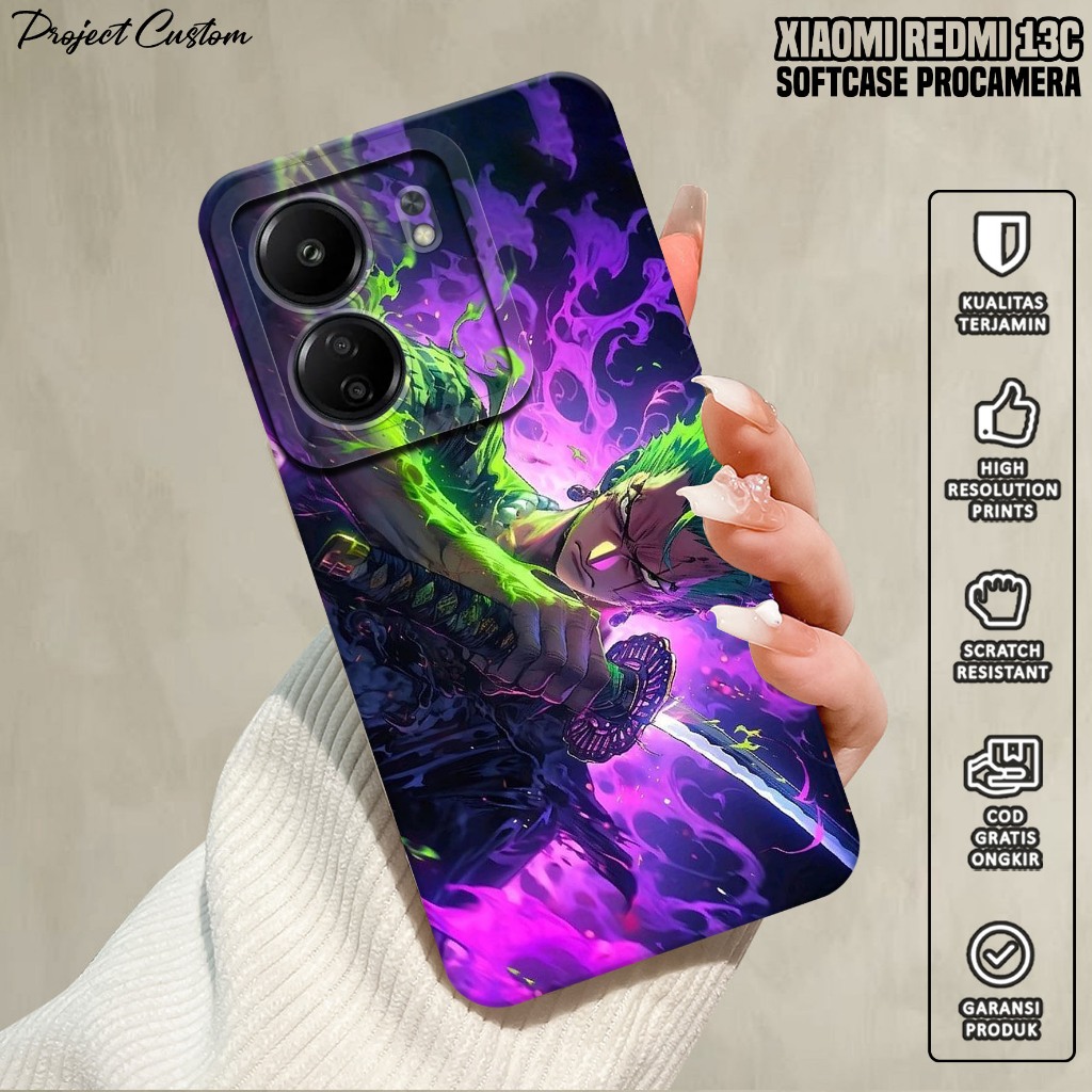 Softcase Xiaomi Redmi 13C - Case Hp Xiaomi Redmi 13C ( Roronoa Zoro ) Silikon Hp Xiaomi Redmi 13C - 